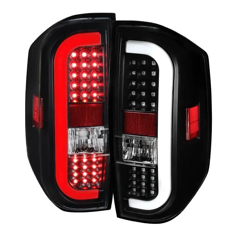 Spec-D 14-21 Toyota Tundra Tail Lights Sequential Matte Black/Clear 1