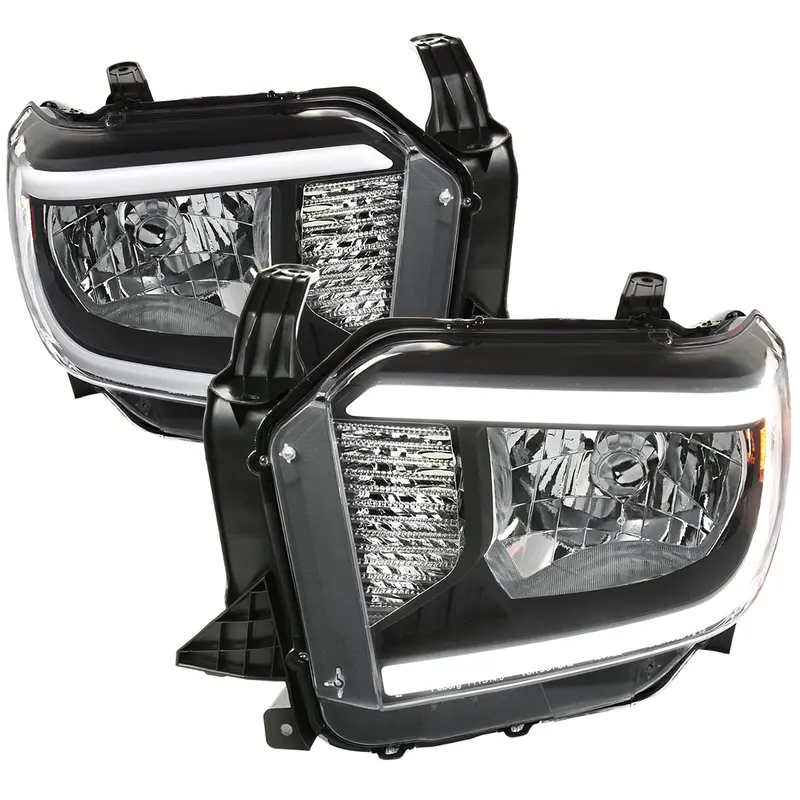Spec-D 14-21 Tundra Headlights Led Bar Oem Style Black 1