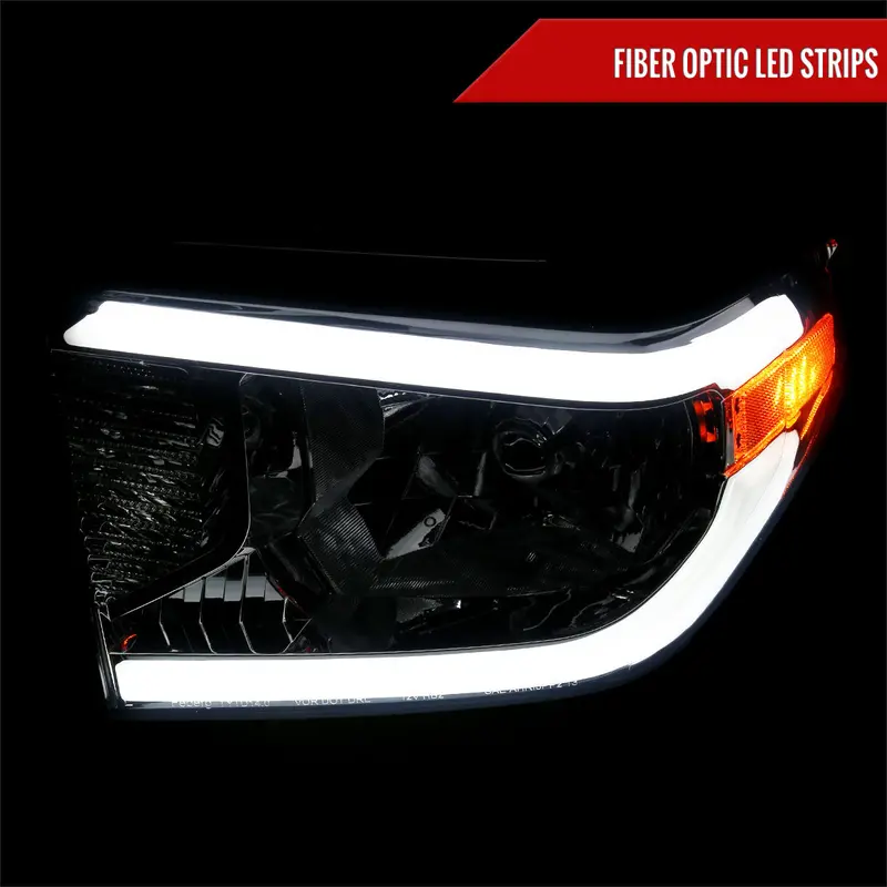 Spec-D 14-21 Tundra Led Bar Oem Style Chrome/Smoked Lens Headlights 2