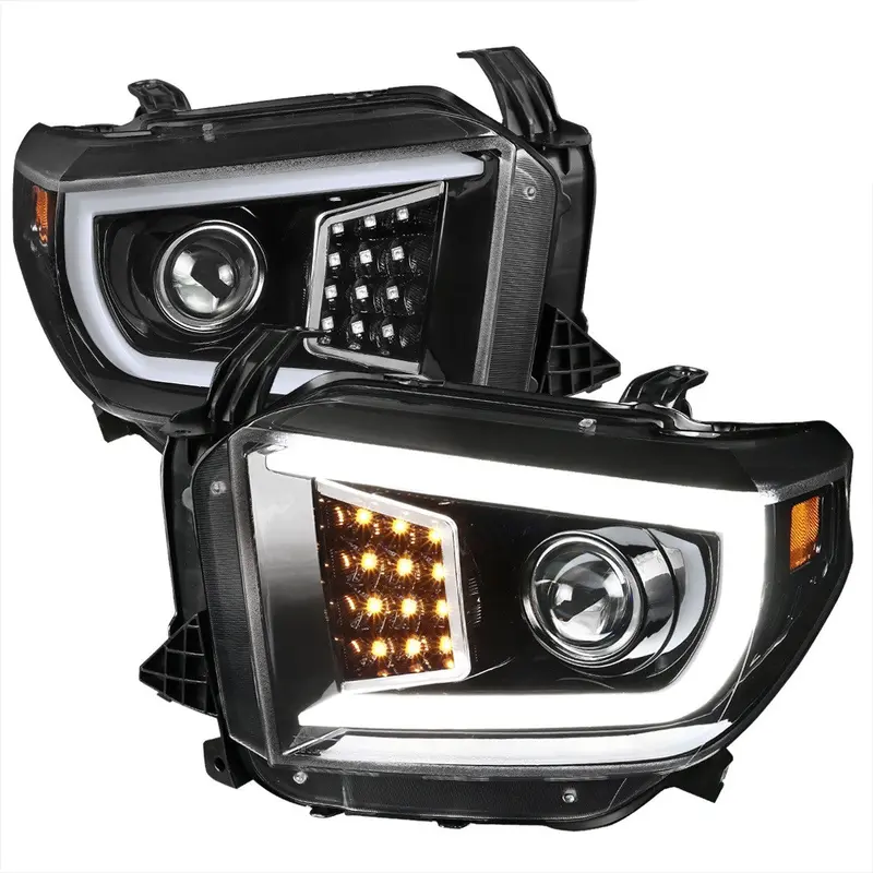 Spec-D 14-21 Tundra Projector Headlights Led Bar Black 1