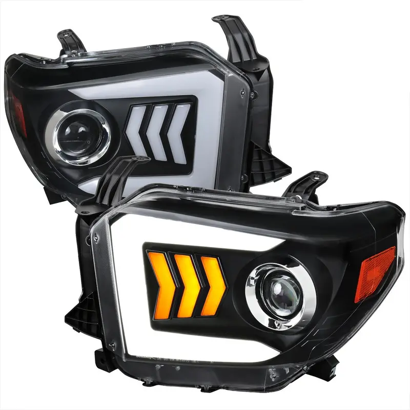 Spec-D 14-21 Tundra Projector Headlights Seq Led Arrow Black/Clear 1