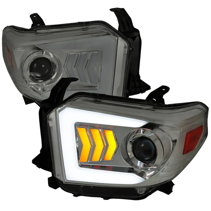 Spec-D 14-21 Tundra Projector Headlights Seq Led Chrome Smoked 1