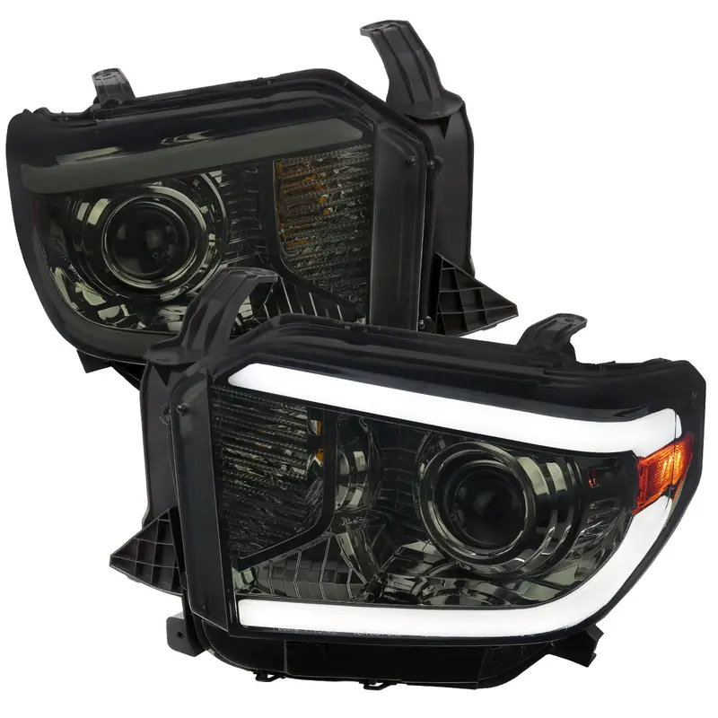 Spec-D 14-21 Tundra Seq Bar Projector Headlights Chrome/Smoked 1