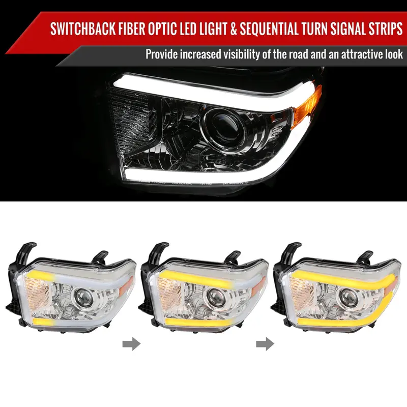 Spec-D 14-21 Tundra Switchback Seq Led Projector Headlights Chrome 2