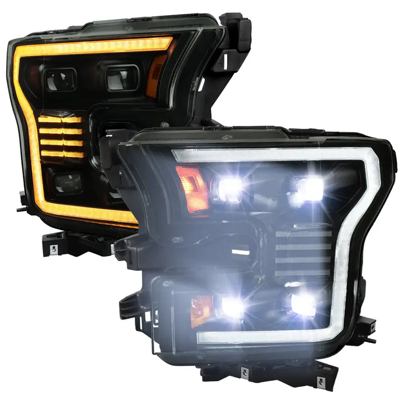 Spec-D 15-17 Ford F-150 Led Projector Hid Headlight Black/Smoked Lens 1