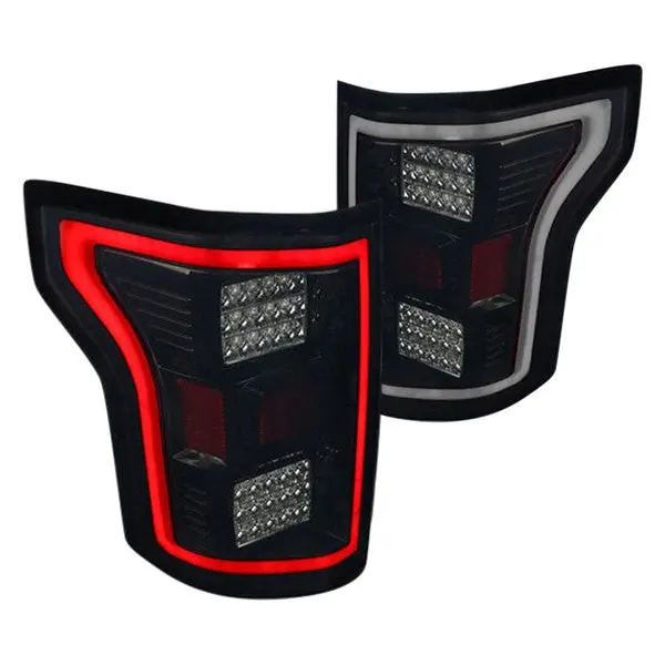 Spec-D 15-17 Ford F-150 Led Tail Lights Glossy Black/Smoked 1