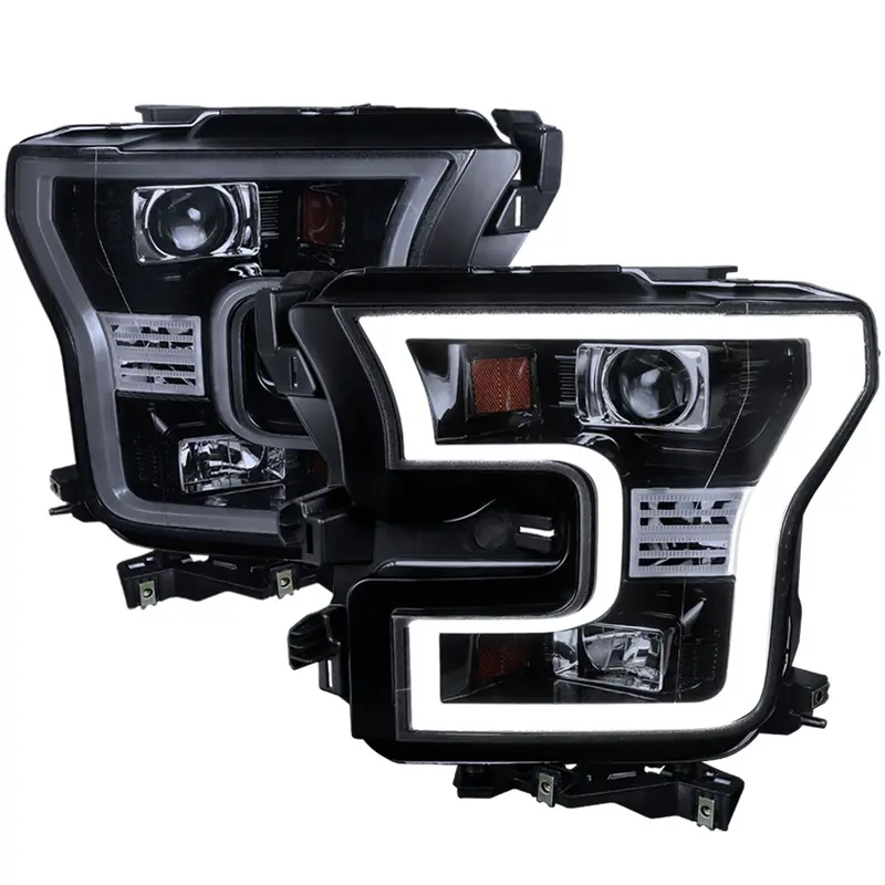 Spec-D 15-17 Ford F150 Led Projector Headlights Black/Smoked 1