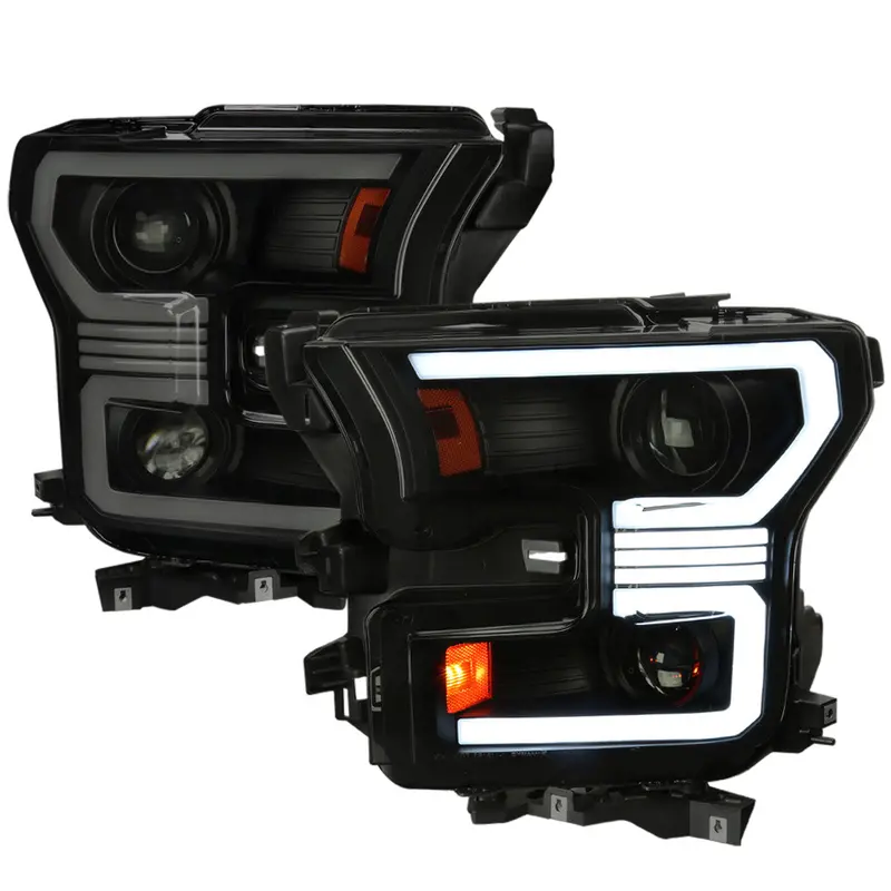 Spec-D 15-17 Ford F150 Sequential Headlights Black/Smoked 1