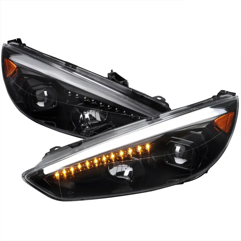 Spec-D 15-17 Ford Focus Projector Headlights Seq Led Black 1