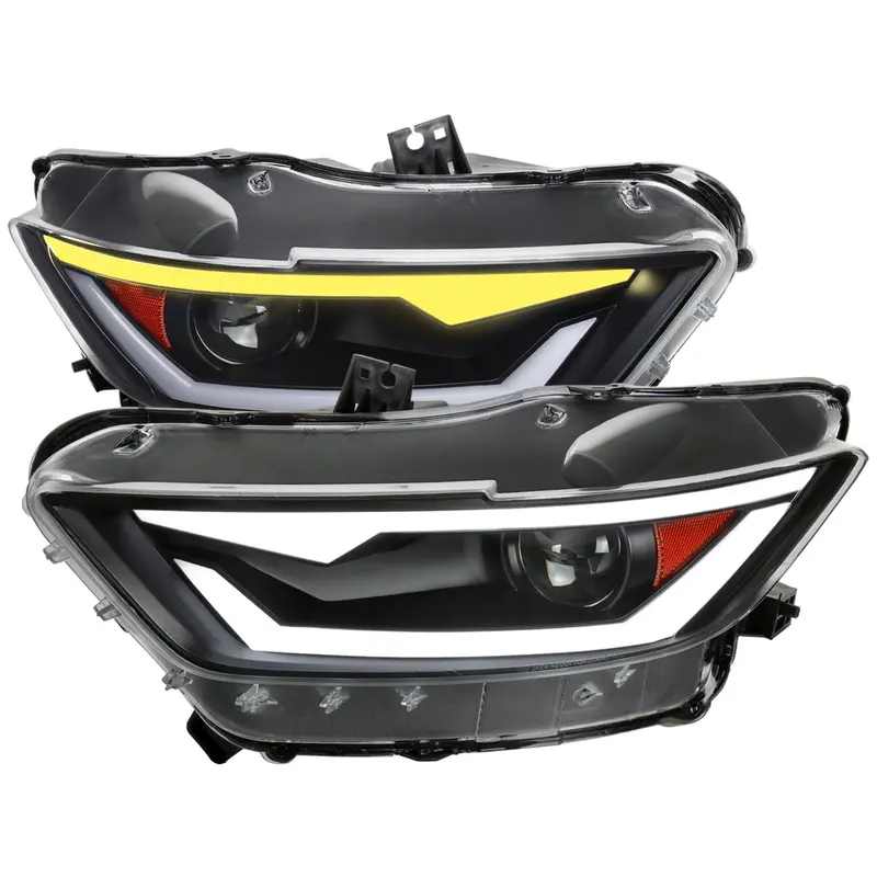 Spec-D 15-17 Mustang/18-20 Shelby Headlights Xenon Sequential Black 1