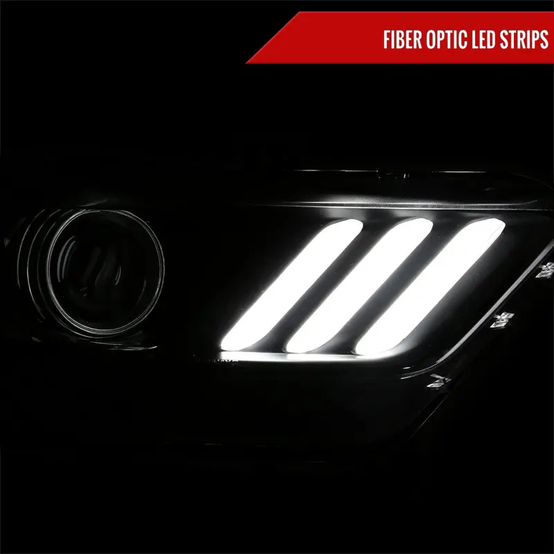 Spec-D 15-17 Mustang/18-20 Shelby Strip Xenon Pro Headlights Ps Black 2
