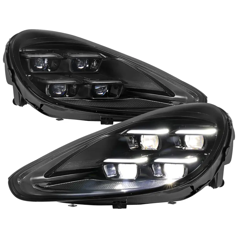 Spec-D 15-17 Porsche Cayenne 958 Matrix Style Headlights Dynamic Black 1
