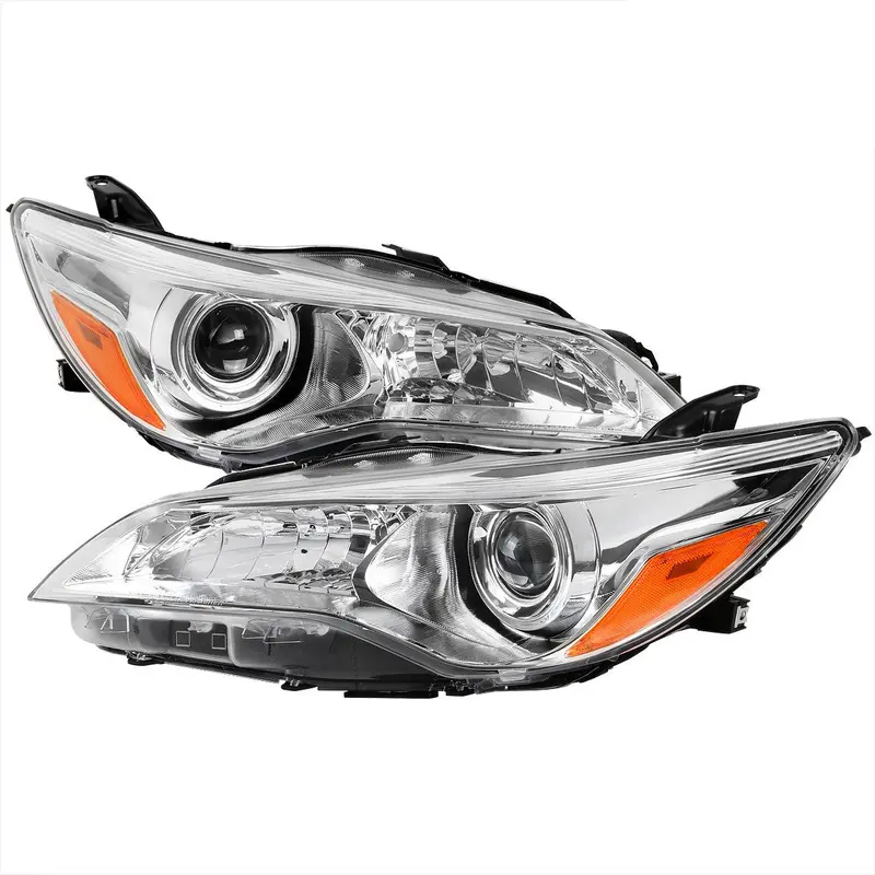 Spec-D 15-17 Toyota Camry Headlights Projector Chrome/Clear Amber 1