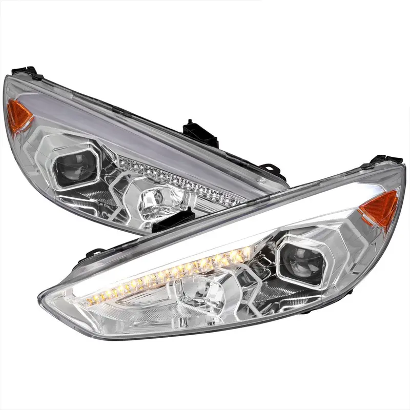 Spec-D 15-18 Ford Focus Projector Headlights Seq Led Chrome 1