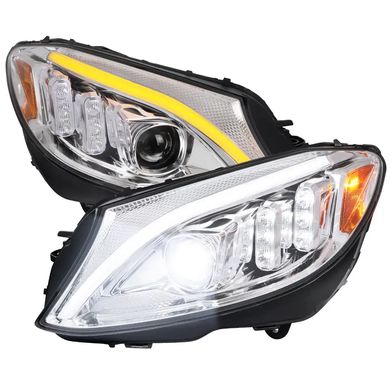 Spec-D 15-18 Mercedes C-Class W205 Headlights Sequential Led Chrome 1