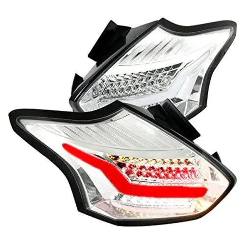 Spec-D 15-19 Ford Focus Hatchback Led Tail Lights Chrome/Clear 1