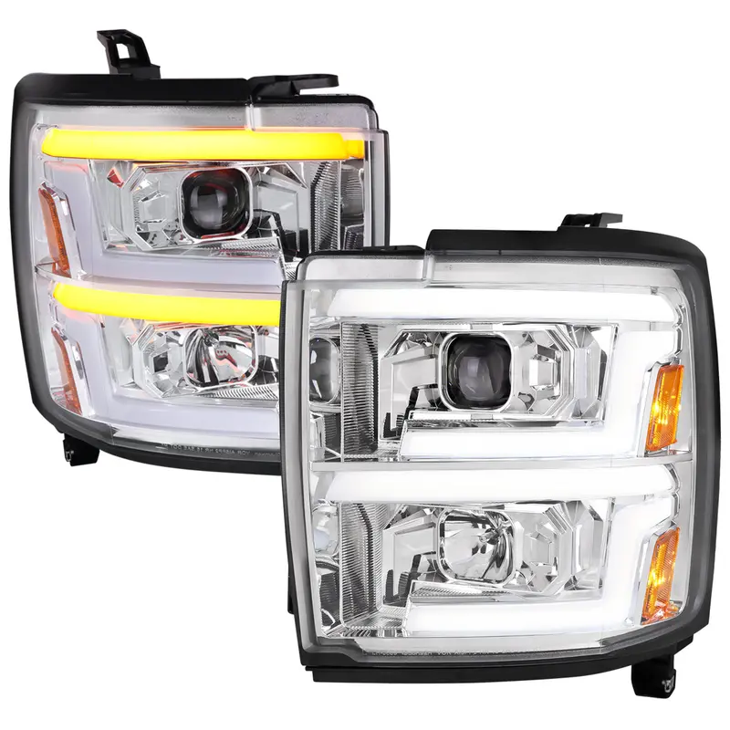 Spec-D 15-19 Silverado 2500Hd/3500Hd Headlights Switchback Seq Chrome 1