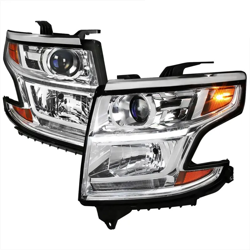 Spec-D 15-20 Chevy Tahoe Suburban Headlights Projector Chrome 1