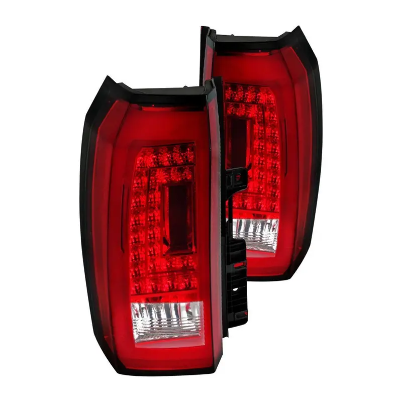Spec-D 15-20 Chevy Tahoe Suburban Led Tail Lights Chrome/Red 1