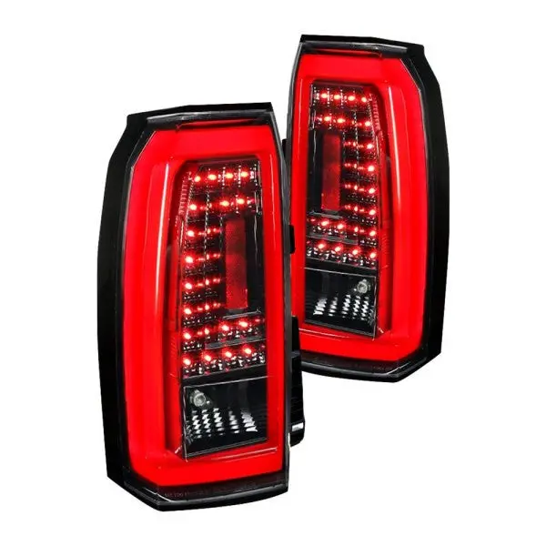Spec-D 15-20 Chevy Tahoe Suburban Tail Lights Led Jet Black/Clear 1