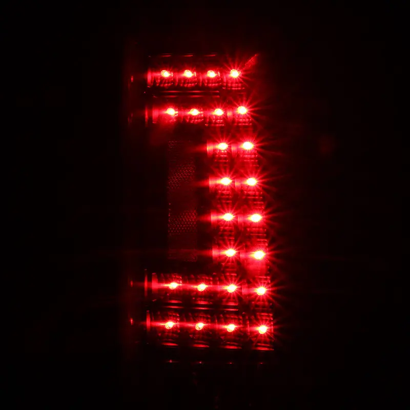 Spec-D 15-20 Gmc Yukon Led Red Bar Tail Lights Black/Clear Lens 2