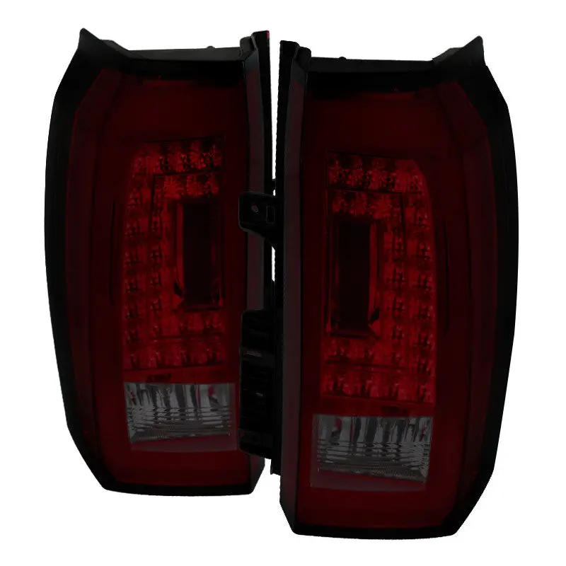 Spec-D 15-20 Gmc Yukon Tail Lights Led Chrome/Red Smoked 1
