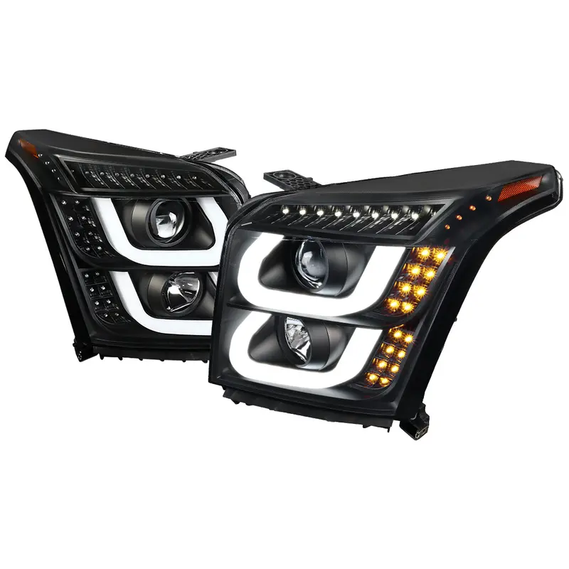 Spec-D 15-20 Gmc Yukon/Yukon Xl Led U-Bar Projector Headlights Black 1