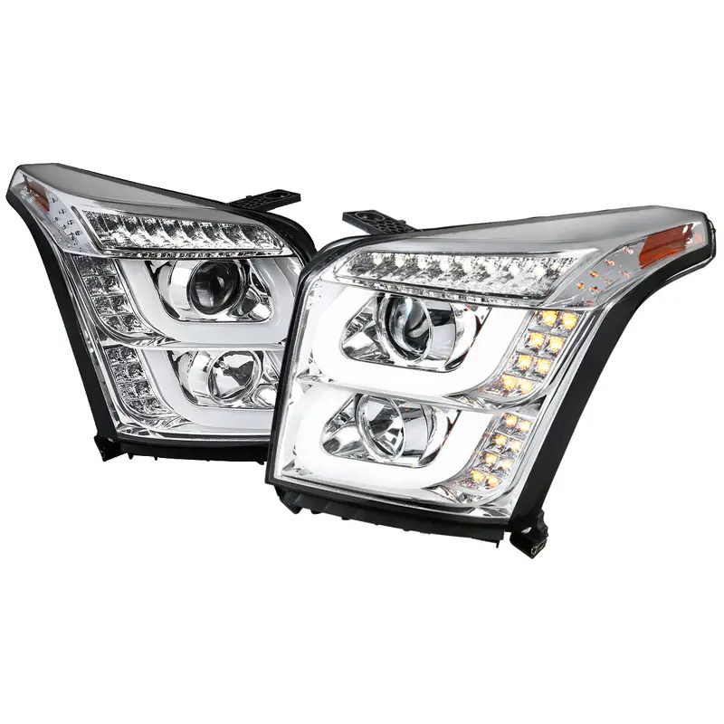 Spec-D 15-20 Gmc Yukon/Yukon Xl Led U-Bar Projector Headlights Chrome 1