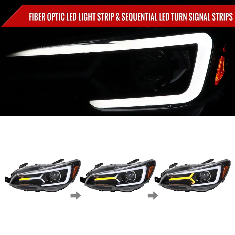 Spec-D 15-21 Subaru Impreza Wrx/Sti Led Bar Seq Gl Headlights Black 2