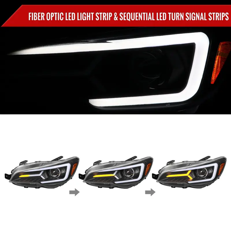 Spec-D 15-21 Subaru Impreza Wrx/Sti Led Bar Seq Headlights Black 2