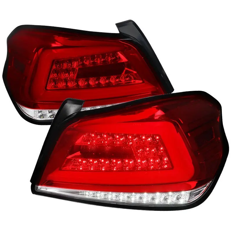 Spec-D 15-21 Wrx White Bar Led Seq Tail Lights Chrome/Red/Clear Lens 1