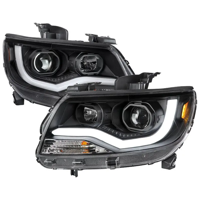 Spec-D 15-22 Chevy Colorado Headlights Led Bar Projector Black 1