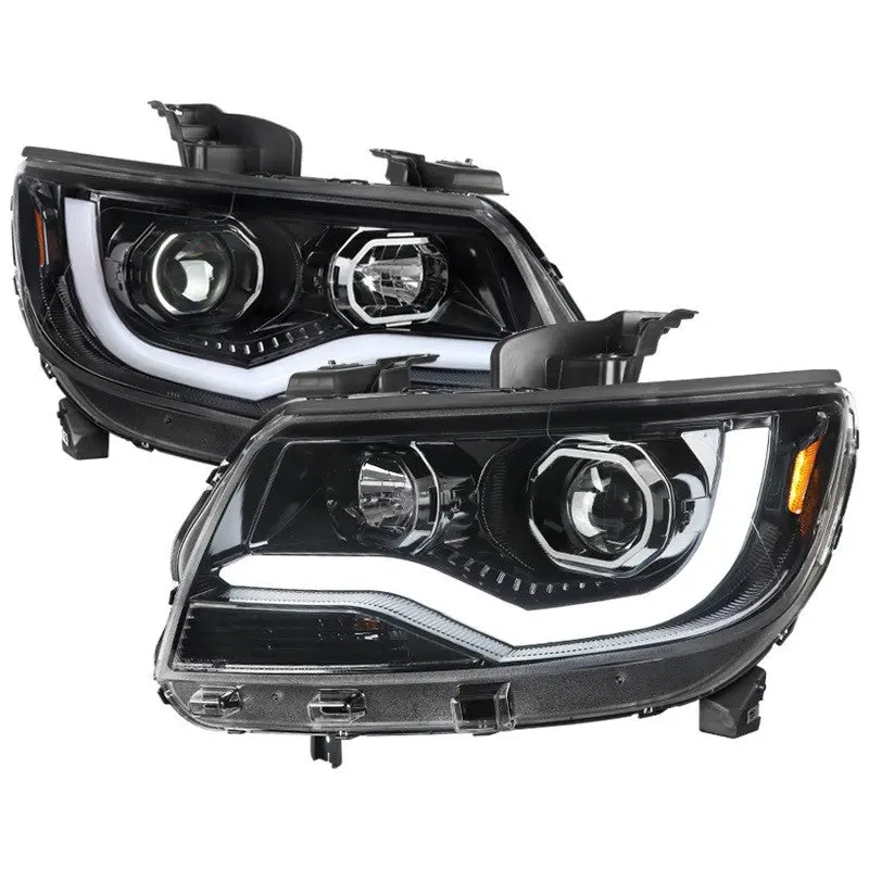 Spec-D 15-22 Chevy Colorado Headlights Led Bar Projector Jet Black 1