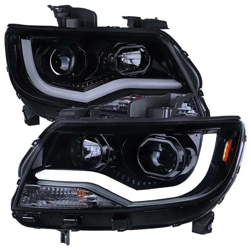 Spec-D 15-22 Chevy Colorado Headlights Led Bar Projector Smoked 1