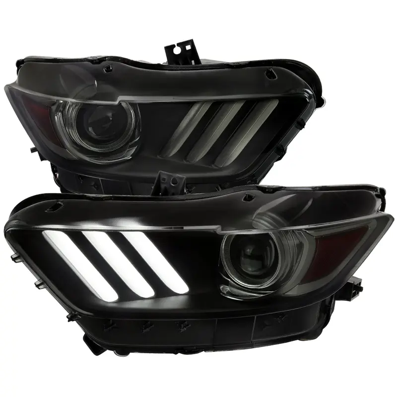 Spec-D 15-22 Ford Mustang Oem Hid Projector Headlights Black 1