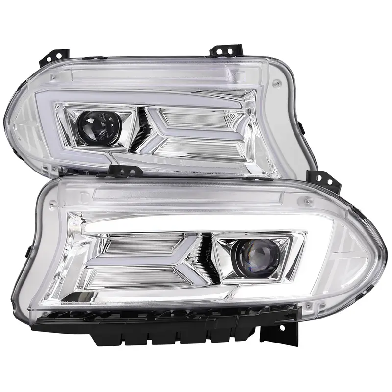 Spec-D 15-23 Dodge Charger Sequential Projector Headlights Chrome 1