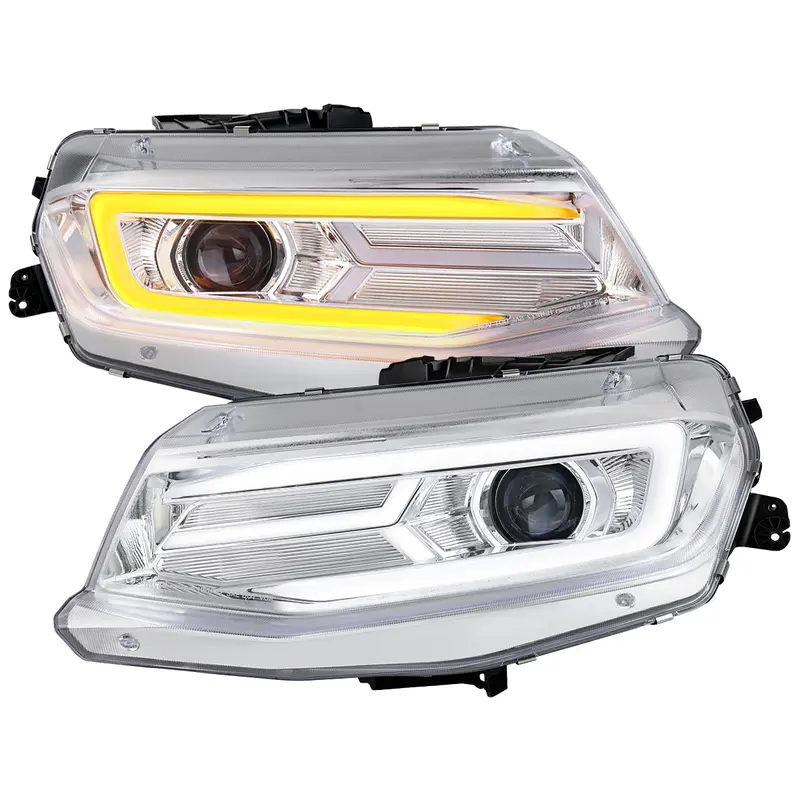 Spec-D 16-18 Chevy Camaro Sequential Projector Headlights Chrome 1