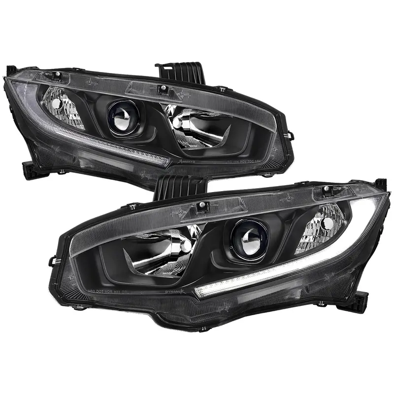 Spec-D 16-21 Honda Civic Headlights Oem Style Projector Black. 1