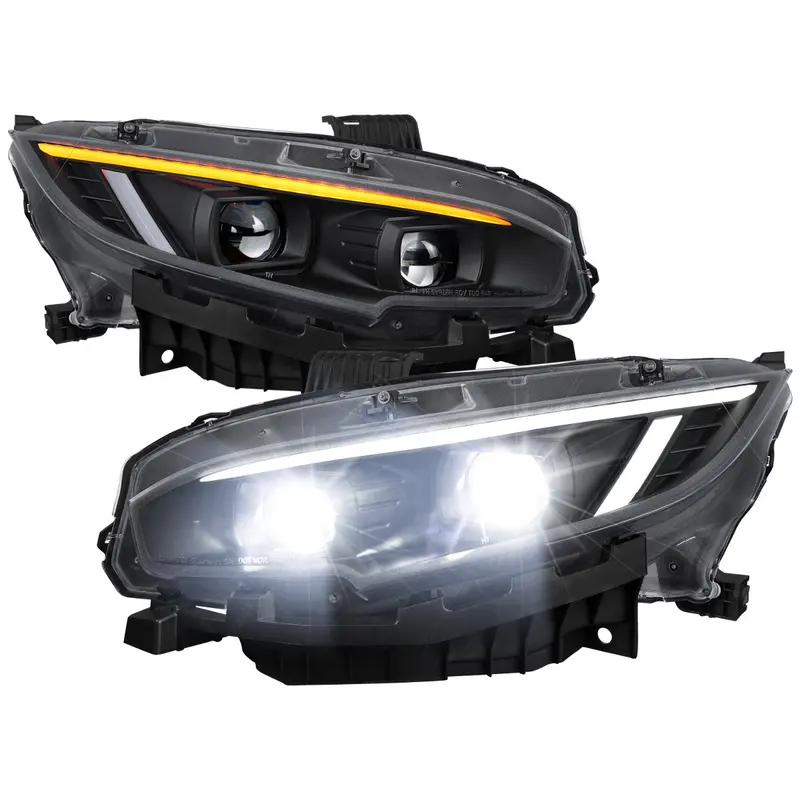 Spec-D 16-21 Honda Civic Led Projector Headlight Black 1