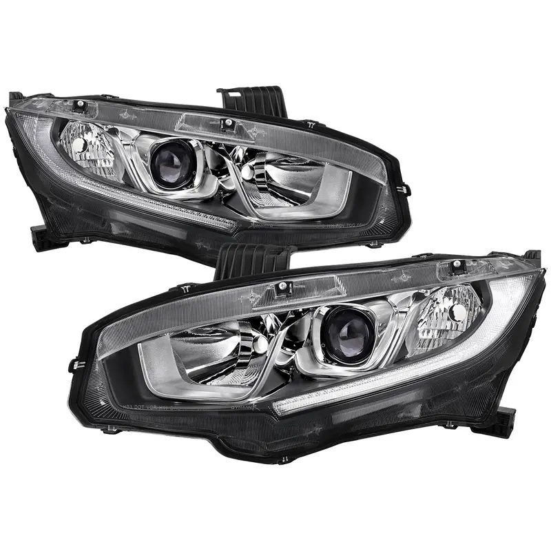 Spec-D 16-21 Honda Civic Projector Headlights Oem Style Chrome 1