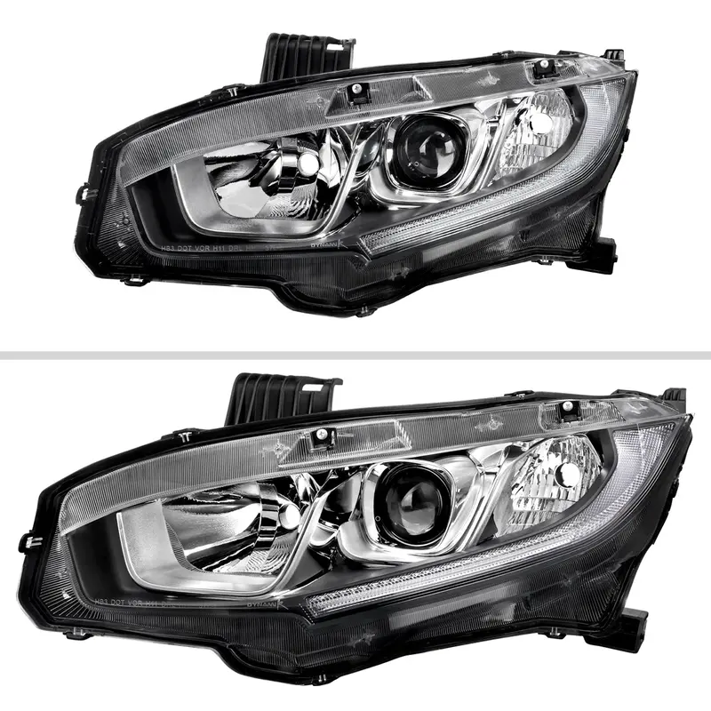 Spec-D 16-21 Honda Civic Projector Headlights Oem Style Chrome 2