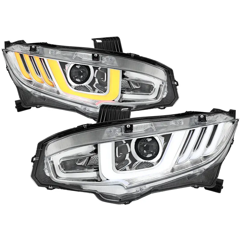 Spec-D 16-21 Honda Civic Sequential Led Headlights Chrome 1