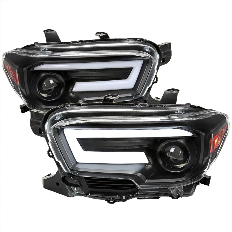 Spec-D 16-23 Toyota Tacoma Headlights Switchback Seq Matte Black 1