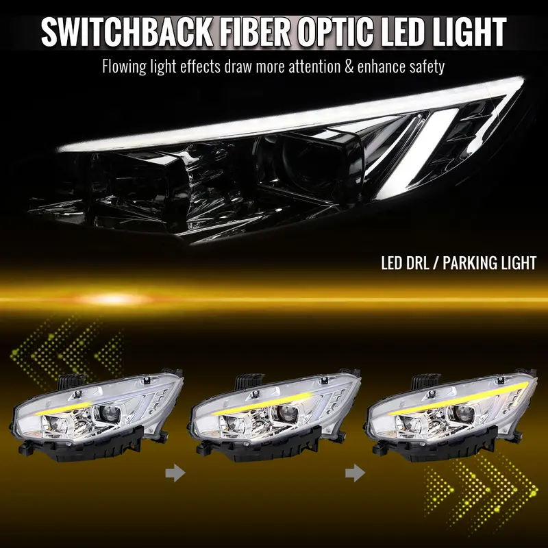 Spec-D 16-23 Toyota Tacoma Passenger Projector Headlight Chrome 2