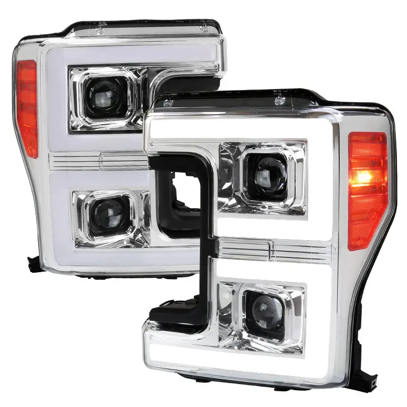 Spec-D 17-19 Ford F250 F350 F450 Pro Headlights Seq Chrome 1