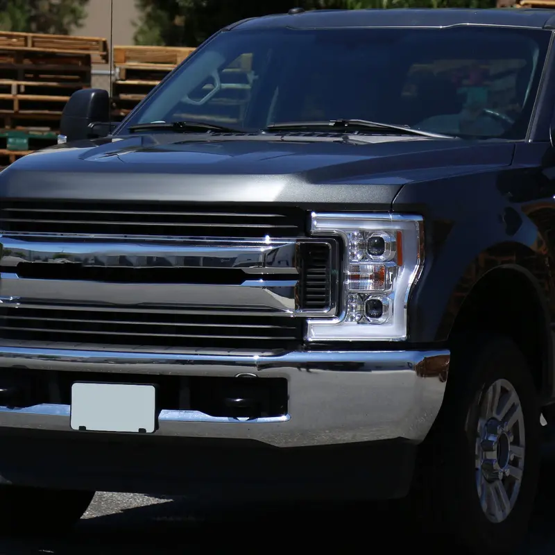 Spec-D 17-19 Ford F250 Projector Headlights Led Bar Chrome 2