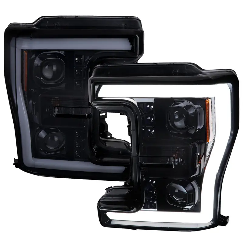 Spec-D 17-19 Ford F250 Projector Headlights Seq Led Bar Black 1