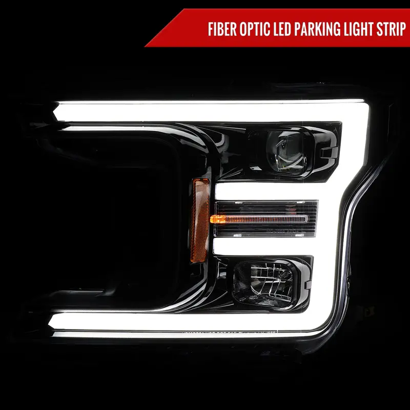 Spec-D 18-20 Ford F-150 Led Projector Headlights Glossy Black 2