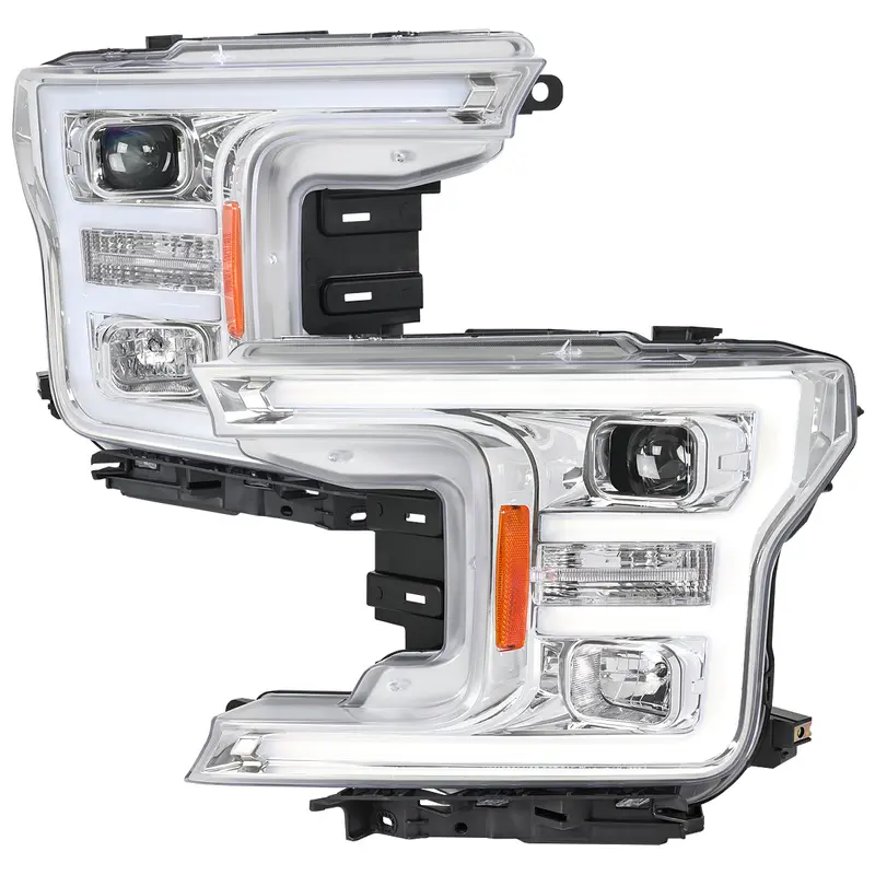 Spec-D 18-20 Ford F-150 Projector Headlights Chrome/Clear. 1