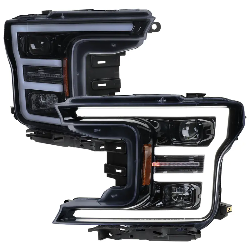Spec-D 18-20 Ford F-150 Projector Headlights Chrome/Smoked. 1